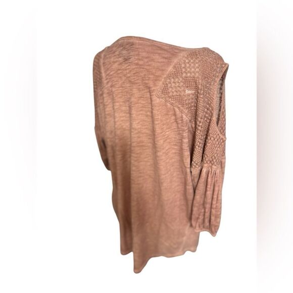 XCVI Rust Colored Blouse cut out shoulder burn out style medium oversized - Picture 7 of 15